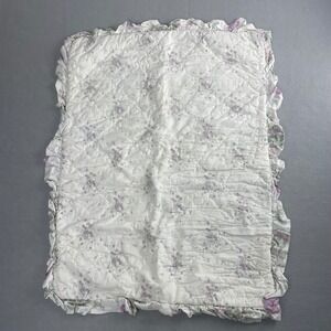 Simply Shabby‎ Chic Quilted Pillowsham Lavender Floral Ruffle Cottagecore